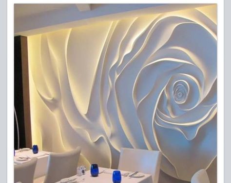 LOVE - House of Faux  Floral Design Interior Modern, Plaster Wall Art, 3d Wall Decor, Plaster Art, 3d Wall Panels, Plaster Walls, 3d Wall Art, Design Case, 3d Wall