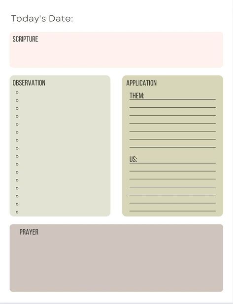 Bible Study Guide - Daily Devotional Template Bible Study Soap Template, Bible Digital Journaling, Daily Devotional Template, Devotional Journal Template, Devotional Template, Devotion Journal, Bible Journaling Templates, Devotional Ideas, Study Guide Template