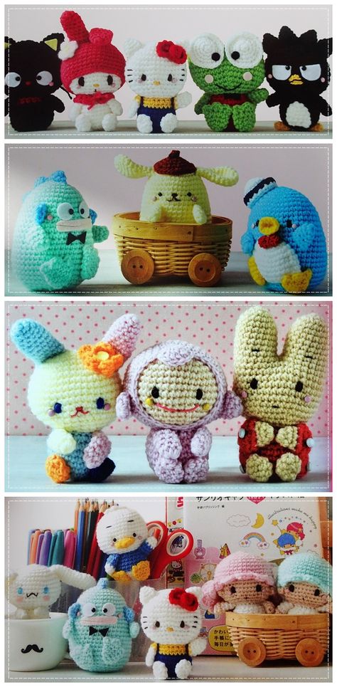 Welcome Craft, Crochet Hello Kitty, Hello Kitty And Friends, Amigurumi Animals, Needlework Crafts, Hello Kitty Plush, Crochet Lovers, Anime Animals, Pattern Crochet