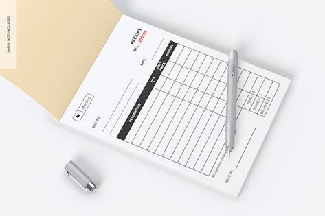 PSD invoice book mockup, opened | Premium Psd #Freepik #psd #bill-payment #bill #money-bill #paper-money Book Mockup, Mockup Psd, Graphic Designer, Ramadan, Graphic Resources, Mockup, How To Apply, Graphic Design, Media