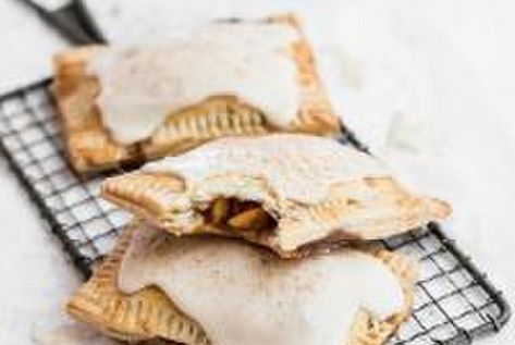 Gluten Free Apple Pie Pop Tarts with Maple Chai Glaze Apple Pop Tarts, Chai Glaze, Apple Pie Pops, Gluten Free Apple Pie, Cinnamon Glaze, Apple Pop, Gluten Free Apple, Pie Pops, Refrigerated Pie Crust