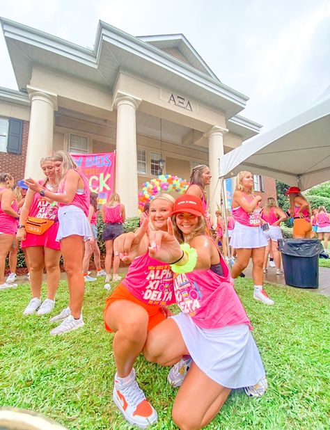 New Bids On The Block Bid Day, New Bids On The Block, Outfit Themes, 80's Theme, College Sorority, Bid Day Themes, 80s Theme, Alpha Xi Delta, Alpha Xi