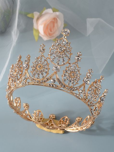 Gold    Zinc Alloy  Crown Embellished   Weddings & Events Fantasy Crowns, Crown Wall Decor, Fantasy Crown, Bridal Crown Tiara, Crown Decor, Headpiece Diy, Islamic Wallpaper Iphone, Royal Crowns, Bridal Headwear