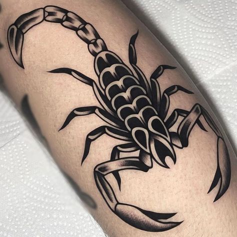 Black Elbow Tattoo, Scorpion Tattoos, Traditional Hand Tattoo, Tattoo Practice, Hand Tats, Elbow Tattoos, Scorpion Tattoo, Tattoo Machines, Pretty Hands