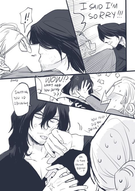 Kissing Your Best Friend, Aizawa Shouta, Boku No Hero Academia Funny, Fan Comic, My Hero Academia Episodes, Hero Academia Characters, Hysterically Funny, Anime Ships