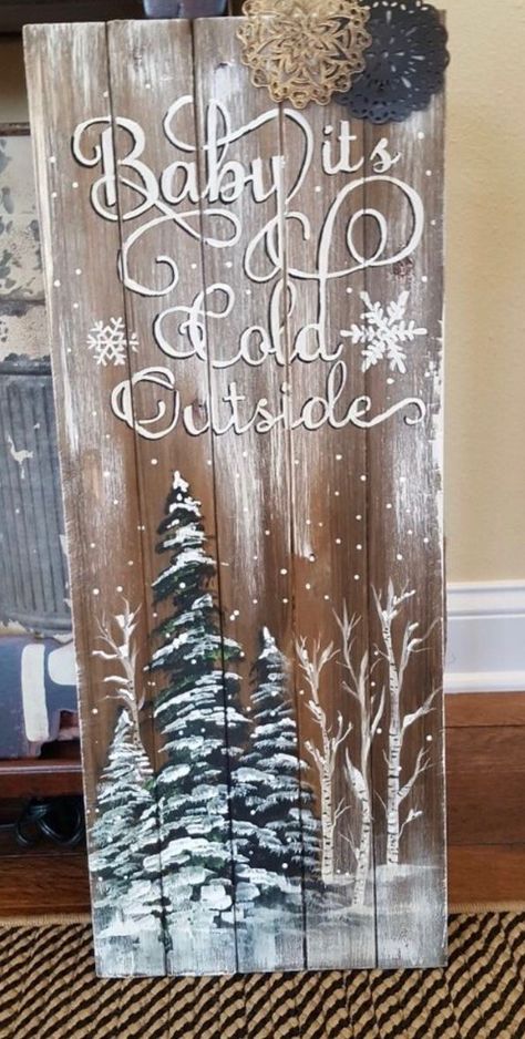 Wood Plank Christmas, Board Snowman, Holiday Crafts Decorations, Painted Mailboxes, Barn Wood Crafts, Winter Decorations Diy, Homemade Christmas Decorations, Christmas Tree Painting, Christmas Signs Wood