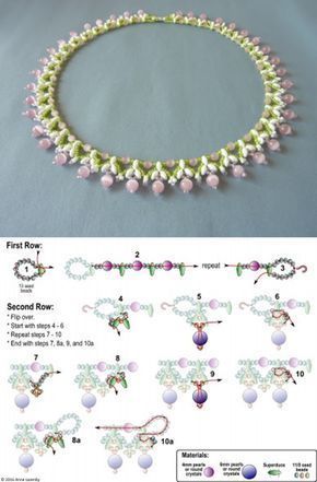 JEWLERY NECKLACES #BeadedNecklaces Free Necklace Patterns, Drops Necklace, Beaded Patterns, Beaded Necklace Patterns, Beadwork Necklace, Beading Patterns Free, Beaded Necklace Diy, Bead Weaving Patterns, Necklace Tutorial