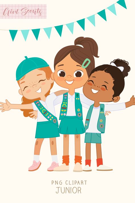 Junior Girl Scouts Clipart. Perfect for crafting badges, invitations, and celebrating the spirit of sisterhood in scouting adventures! 👧🌼🔍 #GirlScoutPride #Junior#EmpowerHerJourney ... more Girl Scout Logo, Girl Scout Juniors, Girl Scout, Girl Scouts, Png Clipart, Digital Drawing, Drawing Illustrations, Clip Art, ? Logo