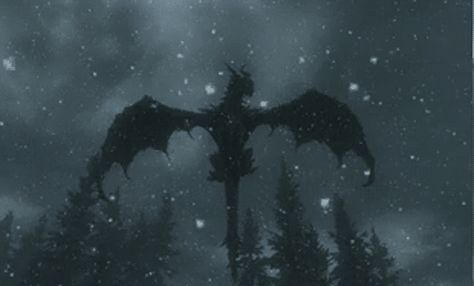 Skyrim - Dragon gif Skyrim Banner Discord, Dragon Gif Aesthetic, Skyrim Dragons, Skyrim Gif, Skyrim Aesthetic, Skyrim Wallpaper, Notion Pics, Dragon Gif, Skyrim Dragon