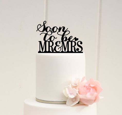 Pin for Later: 57 Affordable Bridal Shower Products That Are Too Cute to Pass Up Soon to Be Mr. & Mrs. Cake Topper Soon to Be Mr. & Mrs. Cake Topper ($20) Tiffany Bridal Shower Centerpieces, Bridal Chair Cover, Wedding Shower Cakes, Tiffany Bridal Shower, Bridal Shower Cake Topper, Bridal Shower Guest Book, Couple Wedding Shower, Shower Products, Bridal Shower Photos