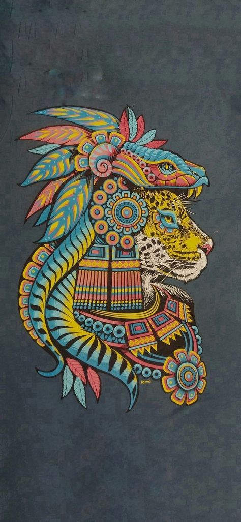 Alebrijes Tattoo, Alebrije Tattoo, Jaguar Wallpaper, Aztec Artwork, Mayan Tattoos, Mexican Art Tattoos, Mexican Culture Art, Panther Art, Mandala Wallpaper