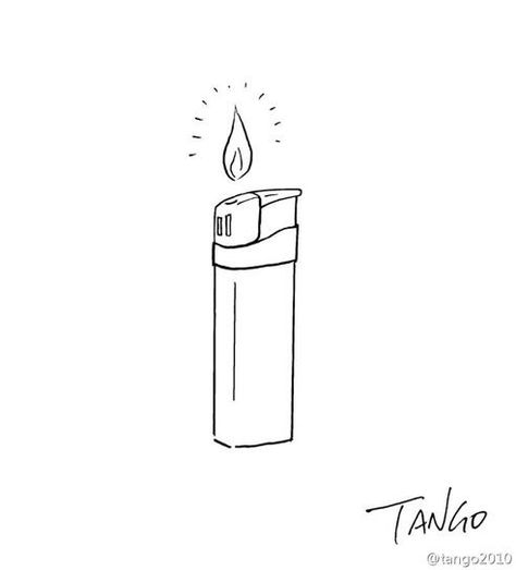 Lighter Art Drawing, Bic Lighter Tattoo, Drawing Of A Lighter, Lighter Doodle Simple, Lighter Drawing Realism, Lighter Outline, Lighter Tattoo, Bullet Journal Work, Bic Lighter