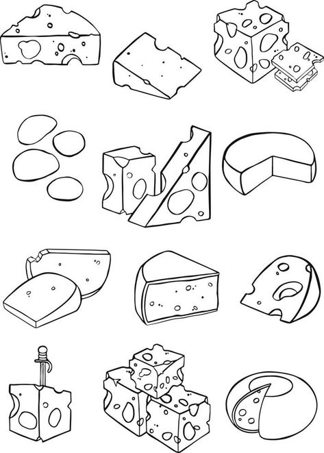 Graphic sketch of different cheeses. set of realistic outline dairy products. Isolated curds collection used for logo design, recipe book, advertising cheese Different Cheeses, Cheese Art, Graphic Sketch, Book Advertising, Vector Game, Dairy Products, Set Of, Menu Restaurant, Logo Graphic