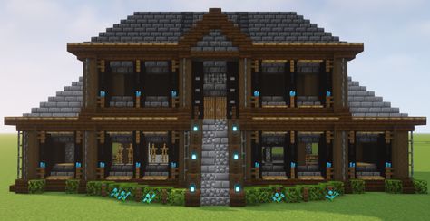 This is a wooden mansion design that i have made. And i would really like to share it with you,in this video i show you how to build this base step by step #minecraftmansion #minecraftdarkmansion #minecraftwoodenmansion #minecrafthousetutorial #minecraft Minecraft Dark Wood House, Minecraft Dark House, Dark Oak House Minecraft, Dark Oak Minecraft House, Concrete Mansion, Mansion In Minecraft, Wood Mansion, Wooden Mansion, Minecraft Exterior