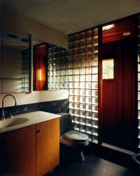 glass blocks Bathroom With Glass Blocks, Glass Brick Bathroom, Glass Block Bathroom, Luxury Nyc Apartment, Glass Block Wall, Glass Block Shower Wall, Brick Bathroom, Glass Block Shower, Glass Blocks Wall