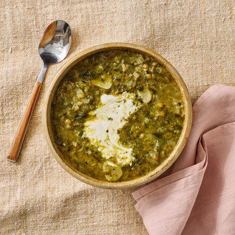 Nourishing Dinner, Green Lentil Soup, Spinach Stew, Soup With Rice, Green Lentil, French Green Lentils, Simple Soup, Spinach Wraps, Lentils And Rice