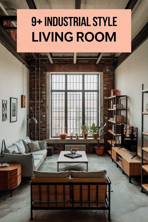 Transform your living room with these creative industrial style ideas. Think exposed brick metal accents rustic furniture cozy seating and unique lighting. These inspirations will help you create a warm inviting space that showcases your personality while maintaining a modern edge. Perfect for anyone wanting to refresh their home decor! https://fabricerie.com/industrial-style-living-room Copper Industrial Decor, Rustic Industrial Living Room Curtains, Transitional Industrial Living Room, Cottage Industrial Style, Urban Industrial Interior Design, Industrial Room Decor, Exposed Brick Walls Living Room, Contemporary Industrial Living Room, Soft Industrial Decor