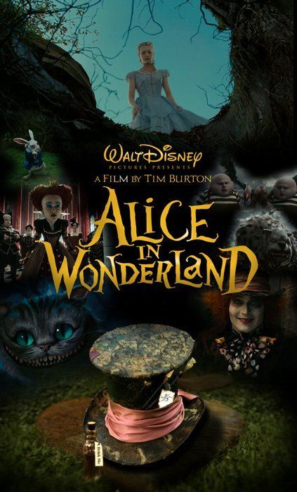 Tim Burton's Alice In Wonderland Movie Poster (4x6 Frame) #timburton #timburtonmovie #movieposter #aliceinwonderland #madhatter #cheshirecat #queenofhearts #alice #disney #disneymovie Alice In Wonderland Poster, Mia Wasikowska, Tim Burton Films, Tim Burton Movie, Helena Bonham, Bonham Carter, Helena Bonham Carter, Walt Disney Pictures, Foto Vintage