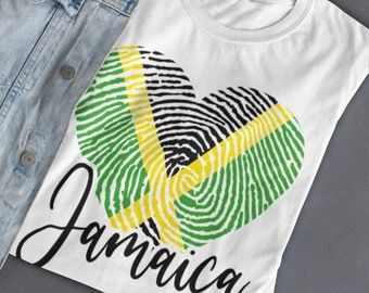 Funkrafstik - Etsy Jamaican Tshirt Ideas, Goodies Ideas, Jamaica Shirt, Lake Gifts, Mug Sticker, Jamaican Flag, Travel Tshirt, Jamaica Travel, Birthday Trip