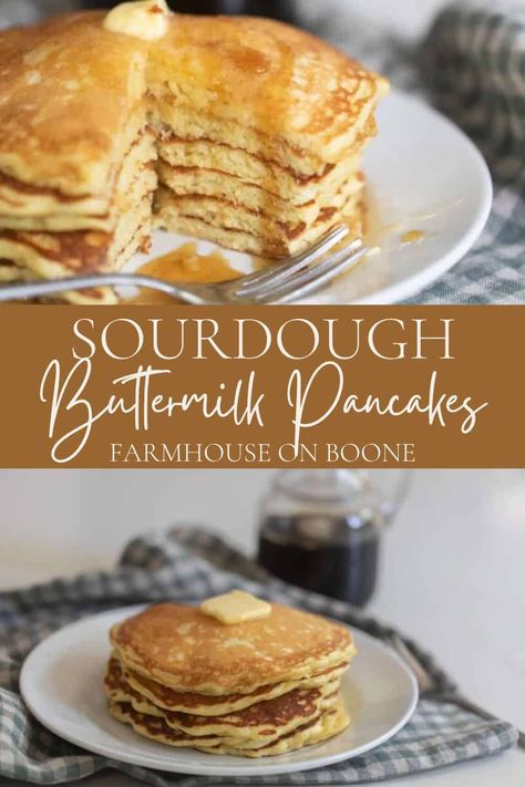 Sourdough Buttermilk, Sourdough Starter Pancakes, Sourdough Pancakes Recipe, Farmhouse On Boone, Blue Jean Chef, Delicious Pancakes, Sourdough Pancakes, Sourdough Starter Discard Recipe, Pancake Recipe Buttermilk