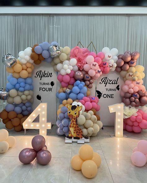 Brother and sister birthday 4&1 🥳🥳 #birthday #event #happy #girls #boy #decor Birthday 4, Birthday Event, 1 Birthday, Boy Decor, Brother And Sister, Birthday Decoration, Birthday Decor, Sister Birthday, Birthday Decorations