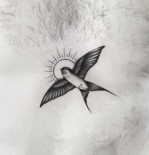 Drawing Tattoo Ideas, Button Tattoo, Brighton Tattoo, Ambigram Tattoo, Dove Tattoos, Sunset Tattoos, Swallow Tattoo, Star Tattoo Designs, Alien Tattoo