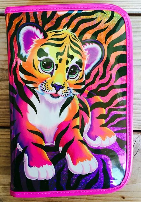 Forrest the tiger Lisa Frank mini binder. glitter highly collectible. vintage circa 2002-6 Lisa Frank Binder, Lisa Frank Birthday Party, Home School Supplies, Agenda Book, Garden Kids, Book Wallet, Mini Binder, Vintage Barbie Clothes, Agenda Planner