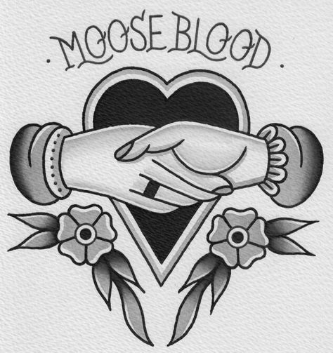 Moose Blood Moose Blood, Trad Flash, Are Tattoos, Punk Tattoos, Blood Tattoo, Full Hand Tattoo, Wrist Tattoo Designs, Punk Tattoo, Dad Tattoo