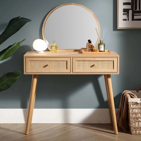 Small Bedroom With Dressing Table, Rattan Dressing Table, Wooden Dressing Table, Wood Dressing Table, Night Beauty Routine, Dressing Table With Mirror, Folding Dining Chairs, Statement Mirror, Sofa Bed With Chaise