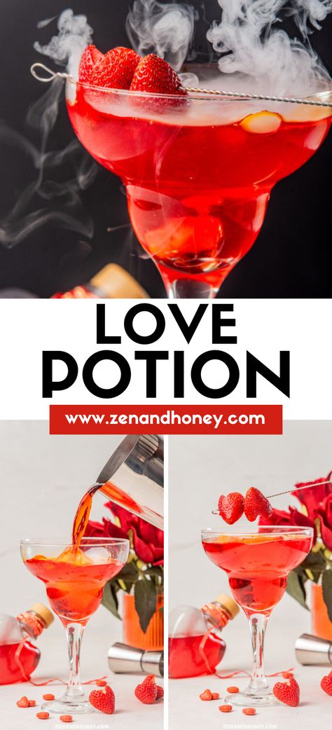 Love Potion Cocktail – is a dreamy, romantic cocktail perfect for Valentine’s Day! It’s gorgeous, easy to make and fun to drink. This beautiful red cocktail is also perfect for baby or bridal shower’s, or any special occasion. Harry Potter Love Potion, easy red cocktails recipe. Moulin Rouge Cocktail, Love Potion Drink Cocktails, Pink And Red Cocktails, Love Potion Cocktail Recipe, Red Mocktail Recipe, Red Colored Cocktails, Casino Theme Cocktails, Bookish Cocktails, Red Halloween Cocktails