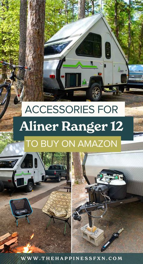 We are sharing a detailed list of everything you need to tow and store your Aliner or small camper safely and securely. Read this guide before you purchase your Aliner and get these accessories for your camper on Amazon. | aliner campers | aliner camper ideas | aliner camper interior | aliner | aliner camper storage ideas | small campers | RV life | camping | camper accessories A Liner Camper Interior, Aliner Camper Modifications, A Liner Camper Ideas, A Liner Camper, Aliner Camper Ideas, Camper Storage Ideas, Small Pop Up Campers, Small Rv Campers, Aliner Campers