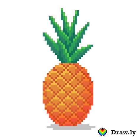 Pineapple Pixel Art, Pixel Art, Pineapple, Fruit, Art