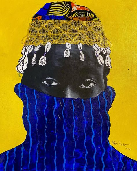 Affen oluwasegun Apekumo (@affensegun) • Instagram photos and videos Royal Paintings, Fabric On Canvas, Paintings Illustration, Royals Series, Brand Moodboard, African American Artwork, Personal Investigation, Collage Work, Gcse Art Sketchbook