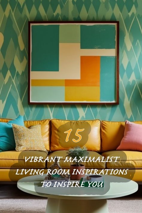 Explore my collection of 15 vibrant maximalist living room designs that celebrate bold colors and unique patterns. From the striking teal walls to the sunny yellow sofa, each space is infused with personality and creativity. Let these inspirations bring a cheerful and energetic vibe to your home! Vibrant Maximalist, Japandi Dining Room, Maximalist Living Room, Yellow Sofa, Maximalist Design, Fusion Design, Teal Walls, Modern Farmhouse Living Room, Living Room Design Ideas