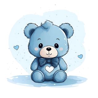 Blue Bear Aesthetic, Blue Teddy Bear Wallpaper, Teddy Drawing, Blue Objects, Personal Wallpaper, Teddy Bear Birthday Invitations, Teddy Bear Watercolor, Bear Pics, Cute Teddy Bear Pics