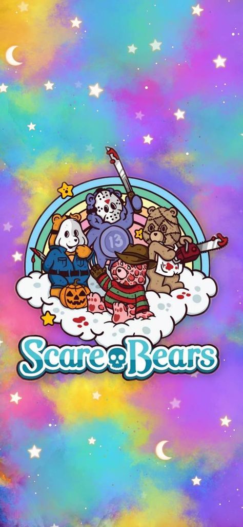 Scare Bears, Bears Wallpapers, Bears Wallpaper, Bears Cute, Care Bear Tattoos, Teddy Bear Wallpaper, Halloween Wallpaper Cute, Trippy Designs, Bear Halloween