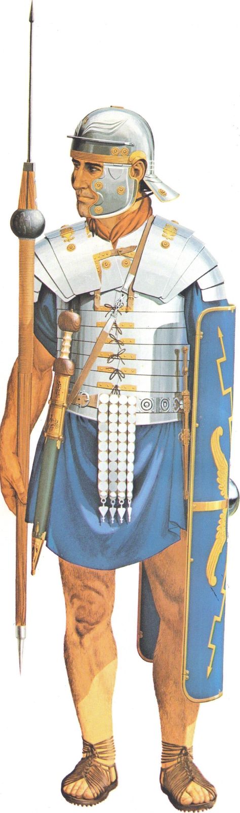 Roman Legionary of the second half/1st Century AD. By Peter Connolly (Roman Military Costume/Classical Warfare) Peter Connolly, Lorica Segmentata, Military Costume, Roman Legionary, Imperiul Roman, Roman Armor, Roman Army, Military Costumes, Greek Pantheon