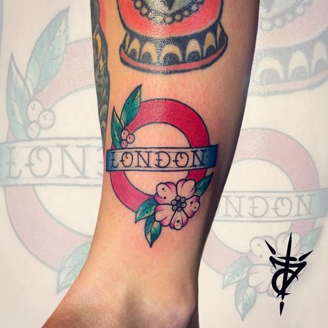 Tattoos To Get In London, Simple London Tattoo, London Flash Tattoo, London Related Tattoos, London Tattoo Ideas, London Underground Tattoo, England Tattoo, British Tattoo, Underground Tattoo