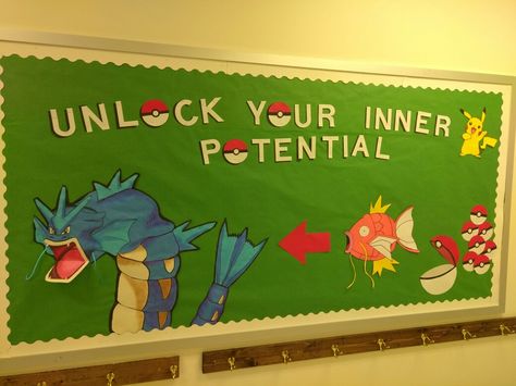 Pokemon bulletin board Pokemon Bulletin Board, Data Bulletin Boards, Pokemon School, Classroom Organization Elementary, Board Classroom, People Who Care, Classroom Transformation, Class Theme, Teacher Boards