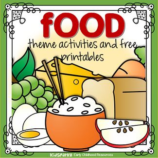 Food theme activities and printables for preschool and kindergarten - KIDSPARKZ Food Theme Activities, November Bulletin Boards For Preschool, Bulletin Boards For Preschool, Healthy Food Activities For Preschool, Healthy Food Activities, Preschool Food, Food Lessons, November Bulletin Boards, Cooking Theme