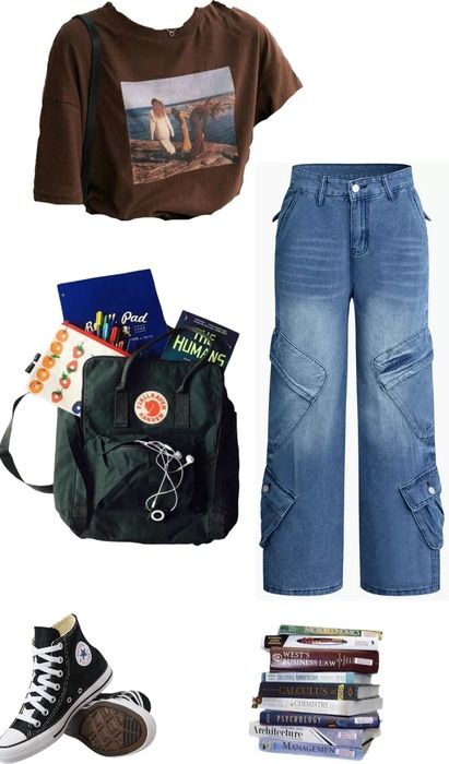 college wear Outfit | ShopLook Art Student Outfit, Student Outfit, First Day Of College, College Looks, College Wear, Art Student, College Kids, Outfit Shoplook, Wearing Clothes