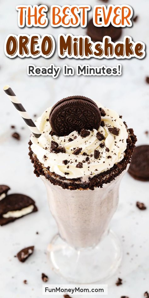 Homemade Milkshake Recipe, Oreo Milkshake Recipe, Yummy Milkshake Recipes, Malt Milkshake, Super Easy Dessert, Milkshake Recipe Easy, Homemade Milkshake, Oreo Shake, Super Easy Desserts