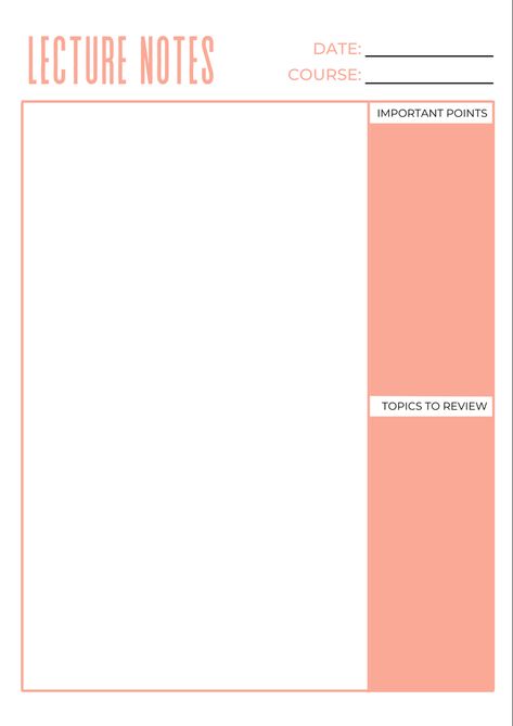Lecture note template, class note taking sheet, note taking paper, digital template, digital download, note template, college course temple, college study guide, study guide template, homework study guide template, note organization, college notes Chapter Notes Template, Notes Layout Printable, Study Guide Template Note Taking, Lecture Notes Template, Pdf Note Template, College Note Taking, College Notes, Printable Notes, Nursing School Notes