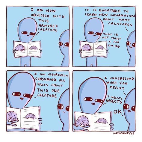 153.4k Likes, 1,055 Comments - Strange Planet (@nathanwpylestrangeplanet) on Instagram: “a r m o r e d” Working At Target, Aliens Guy, Planet Comics, 4 Panel Life, Strange Planet, Cartoon Strip, Aliens Funny, Online Comics, Cute Alien