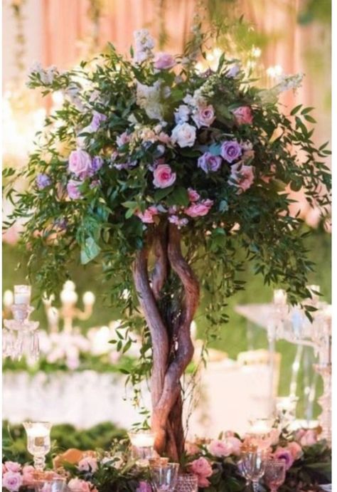 Garden Enchanted Forest Centerpiece Arrangement - Etsy Enchanted Forest Theme Quinceanera, Enchanted Forest Centerpieces, Enchanted Forest Quinceanera Theme, Garden Wedding Table, Enchanted Forest Quinceanera, Enchanted Forest Theme, Fall Centerpieces, Enchanted Forest Wedding, Tree Centerpieces