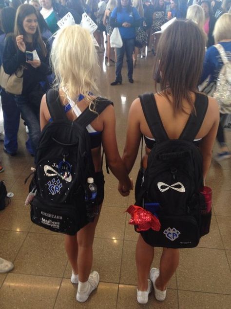 Backpacks Nfinity Backpack, Cheer Backpack, Cheer Hacks, Cheer Bag, Cute Cheer Pictures, Cheerleading Team, Cheers Photo, Cheer Athletics, Cheer Picture Poses