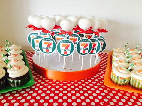 7 Eleven Birthday Party Ideas | Photo 5 of 7 | Catch My Party 711 Theme Birthday Party, Cereal Theme, 7 11 Party, Eleventh Birthday, 11 Birthday, Graduation Party Gifts, Slumber Party Games, Turtle Birthday, Summer Birthday Party