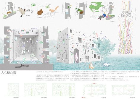 Results of the Shinkenchiku Residential Design Competition Ryue Nishizawa, Architectural Presentation, Conceptual Architecture, Human Relationship, Design Competitions, The Little Prince, Architecture Presentation, Presentation Board, Residential Design