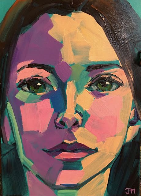 Jessica Miller Paintings: Half-Hour Portrait Jessica Miller, Portrait Women, Acrylic Portrait Painting, British School, Abstract Portrait Painting, Urbane Kunst, Portraiture Painting, Výtvarné Reference, Kunst Inspiration