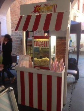 Our Stylish Popcorn Stand Girls Birthday Party Games, Apple Popcorn, Hot Dog Roller, Popcorn Stand, Popcorn Cart, Candy Stand, Circus Wedding, Homemade Popcorn, Popcorn Party